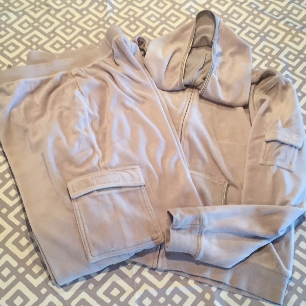 Gray jogging suit
